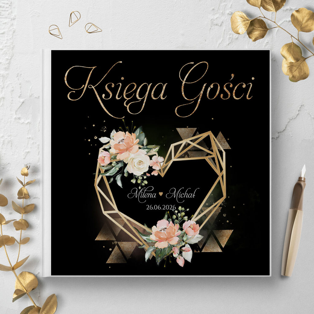 Księga gości weselnych - białe/czarne karty - Ariana4