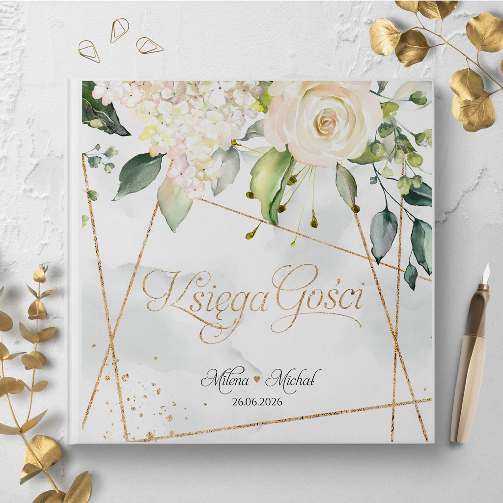 Księga gości weselnych - białe/czarne karty - Miranda