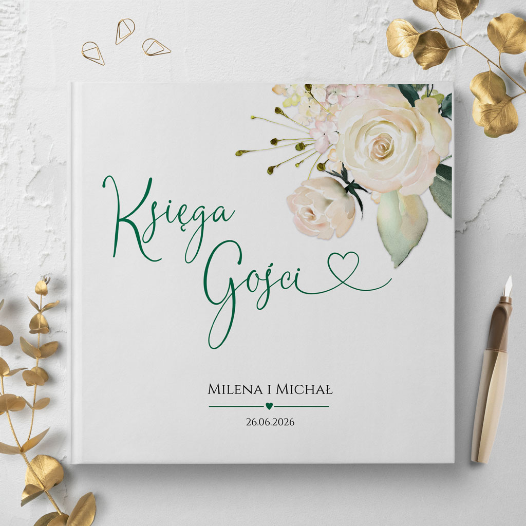 Księga gości weselnych - białe/czarne karty - Oliwia
