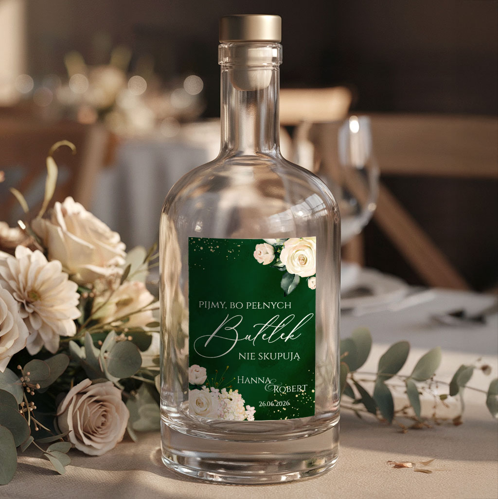 Naklejki na butelki weselne 8szt - Megan