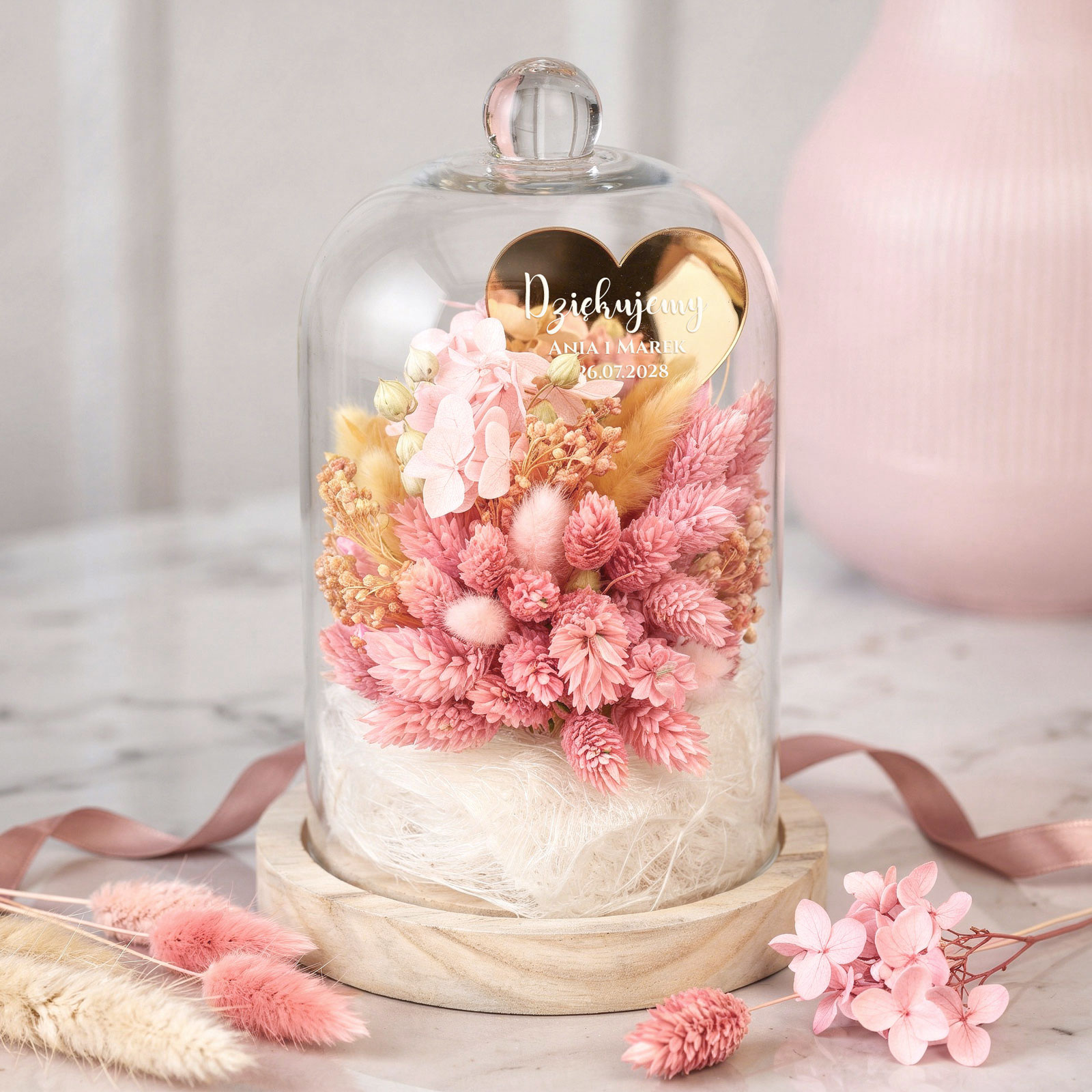 Podziękowanie dla rodziców w kloszu z suszem w3