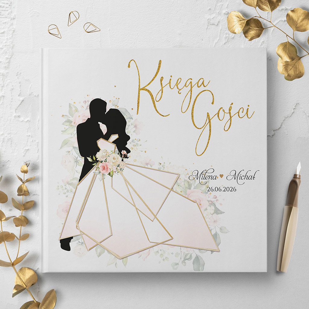 Księga gości weselnych - białe/czarne karty - Ariana