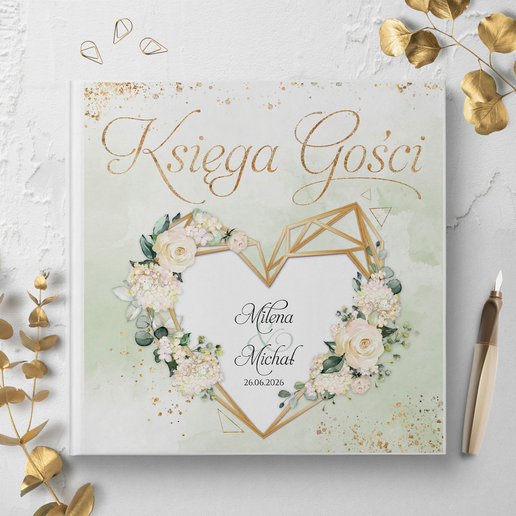 Księga gości weselnych - białe/czarne karty - Dalia