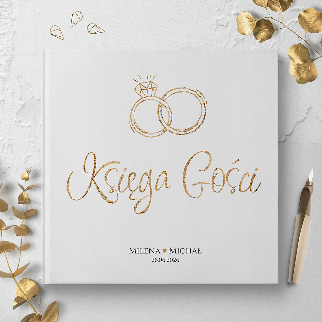 Księga gości weselnych - białe/czarne karty - Ofelia