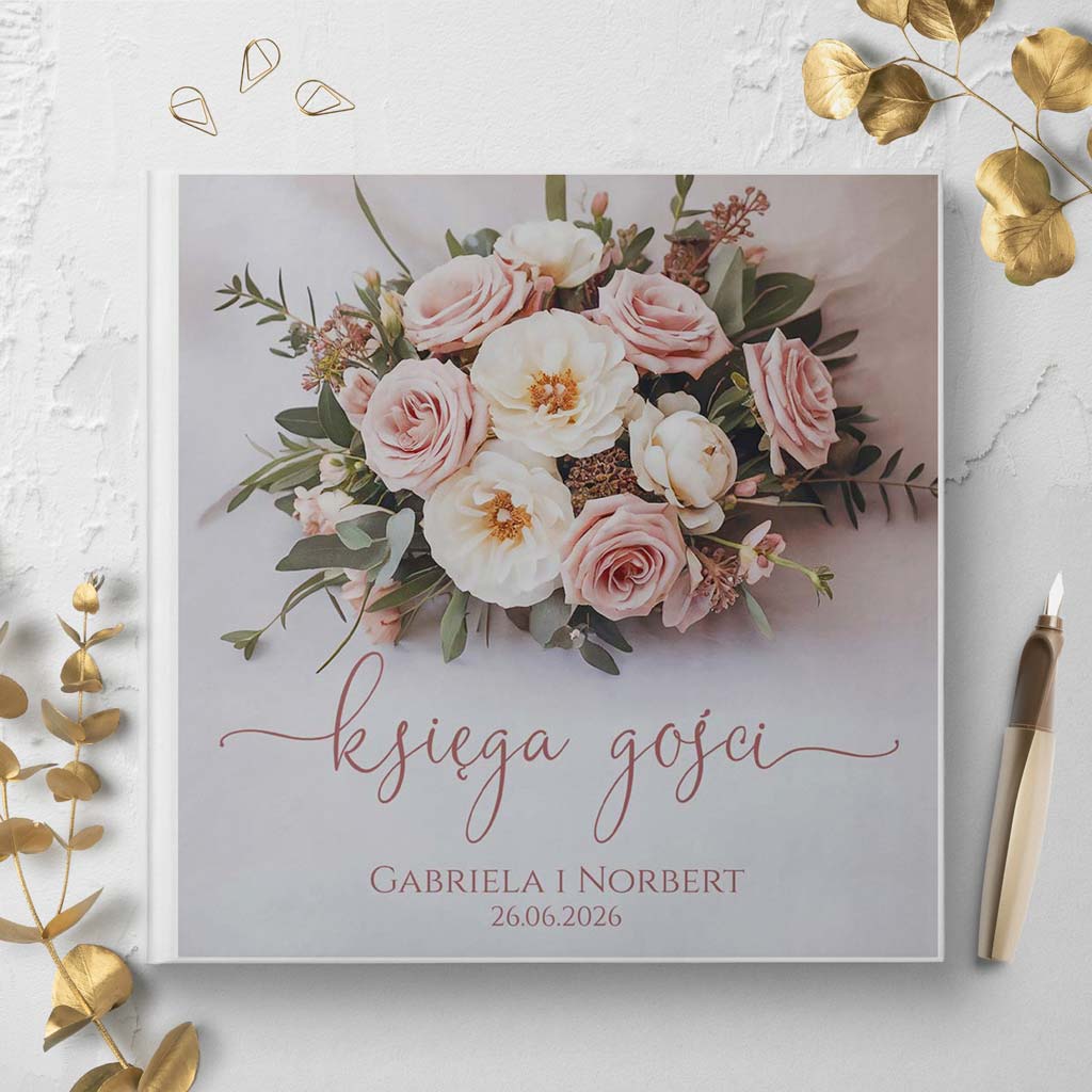 Księga gości weselnych - białe/czarne karty - Flawia