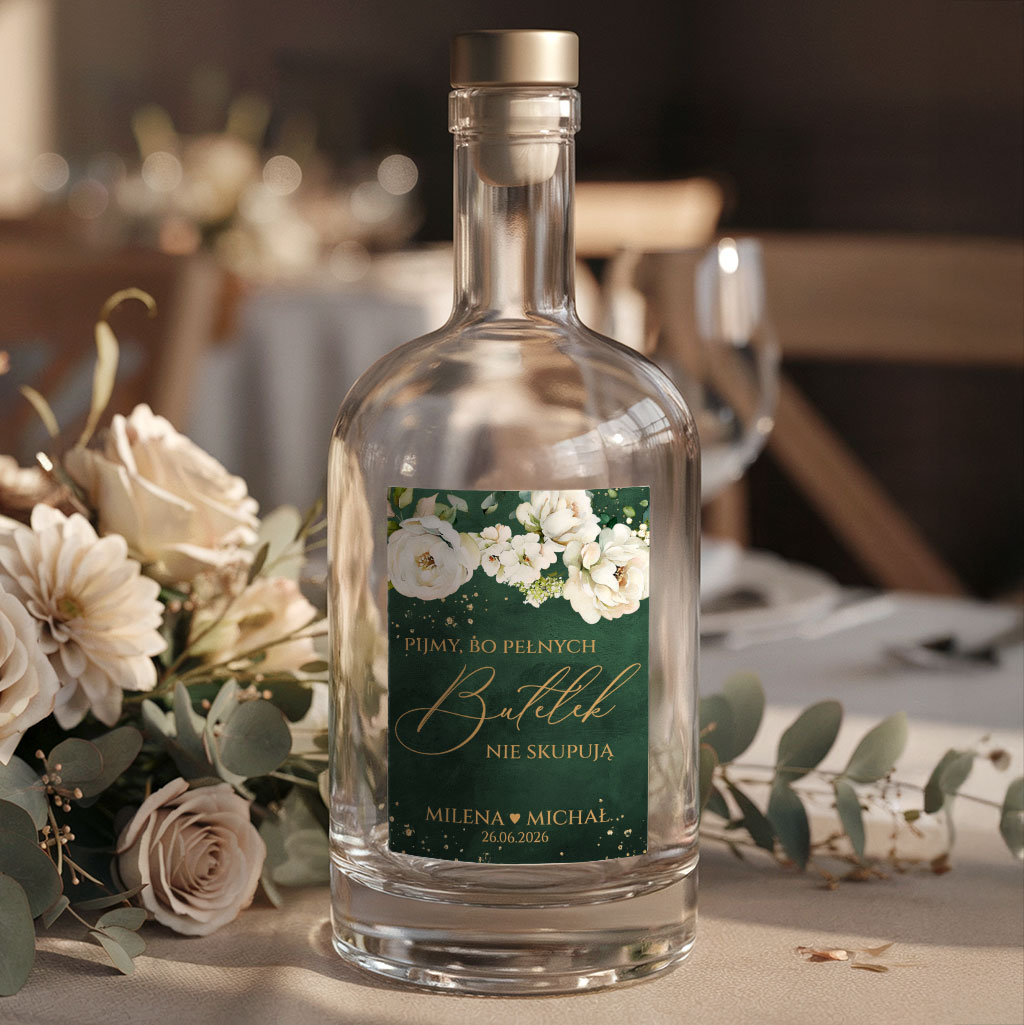 Naklejki na wódkę weselną 8szt - Adelajda i Luiza