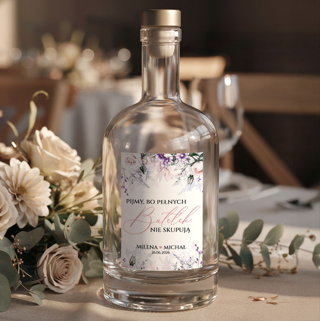 Naklejki na wódkę weselną 8szt - Anna