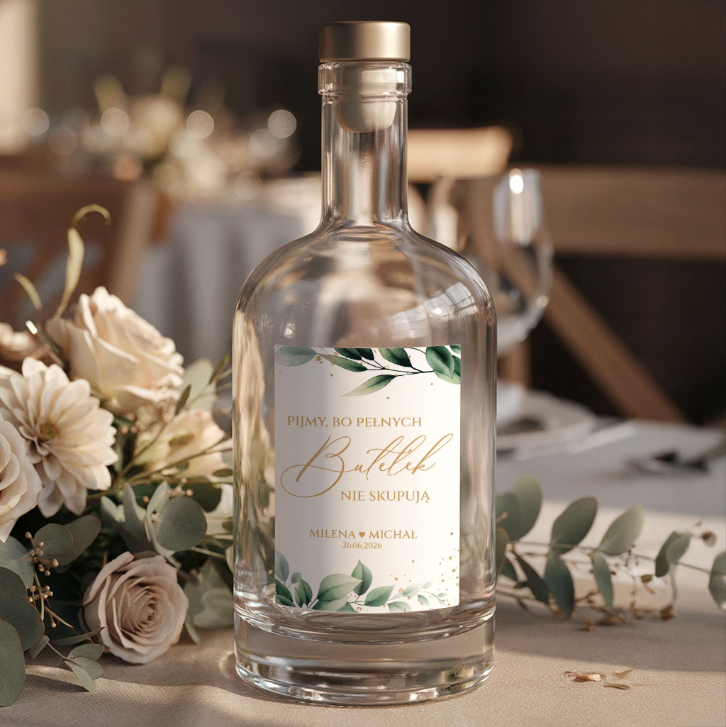 Naklejki na wódkę weselną 8szt - Emilia