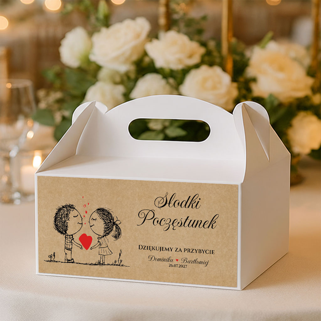 Naklejki na pudełka na ciasto 3 szt. -  Ludki