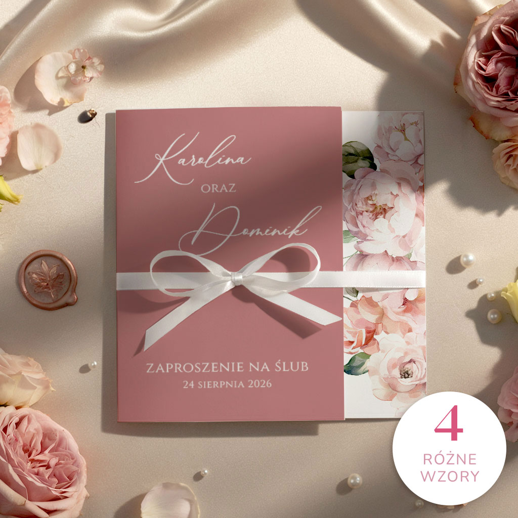 Zaproszenia ślubne składane - Wera2