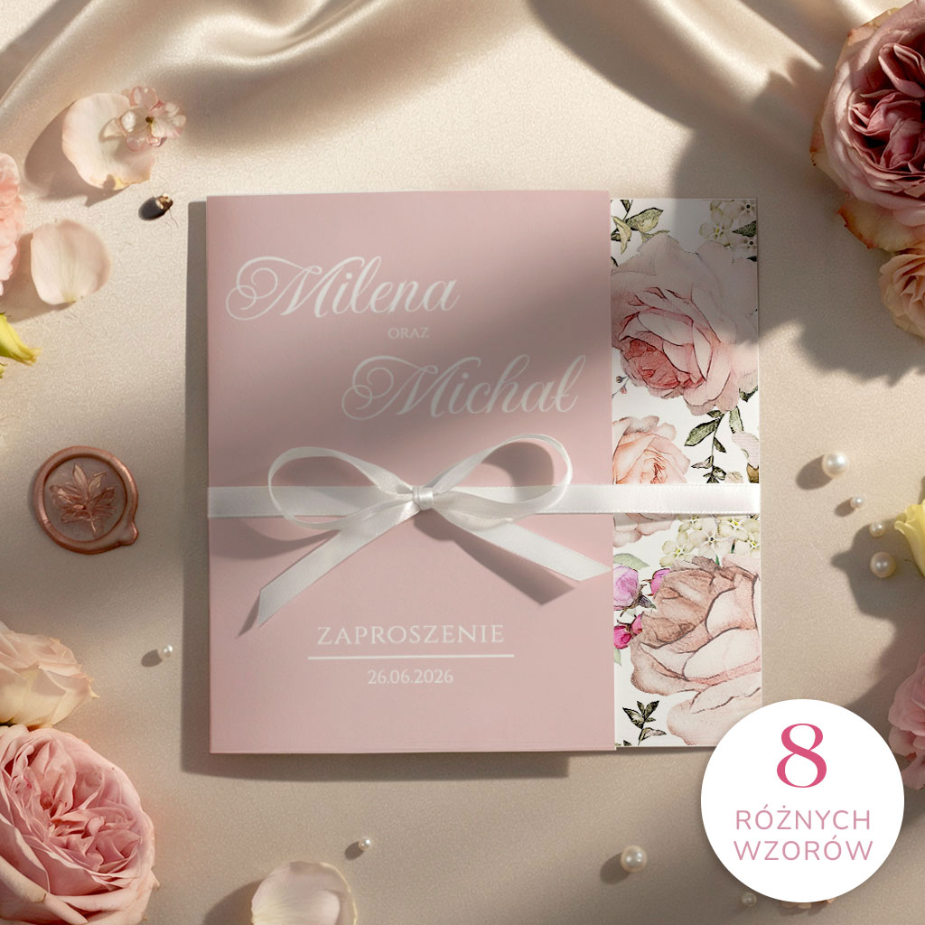 Zaproszenia ślubne składane - Wera
