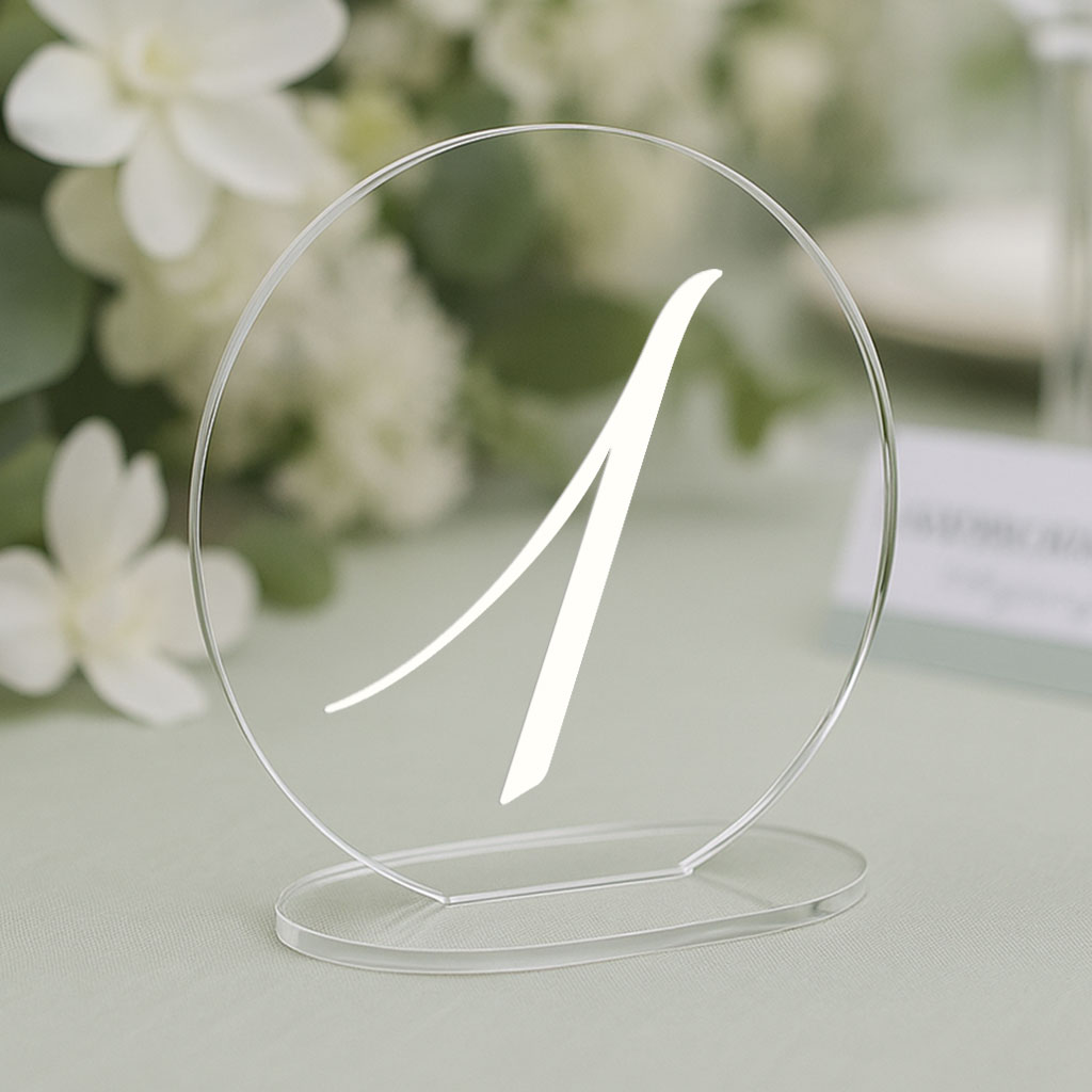 Numerki na stół z pleksi - okrągłe