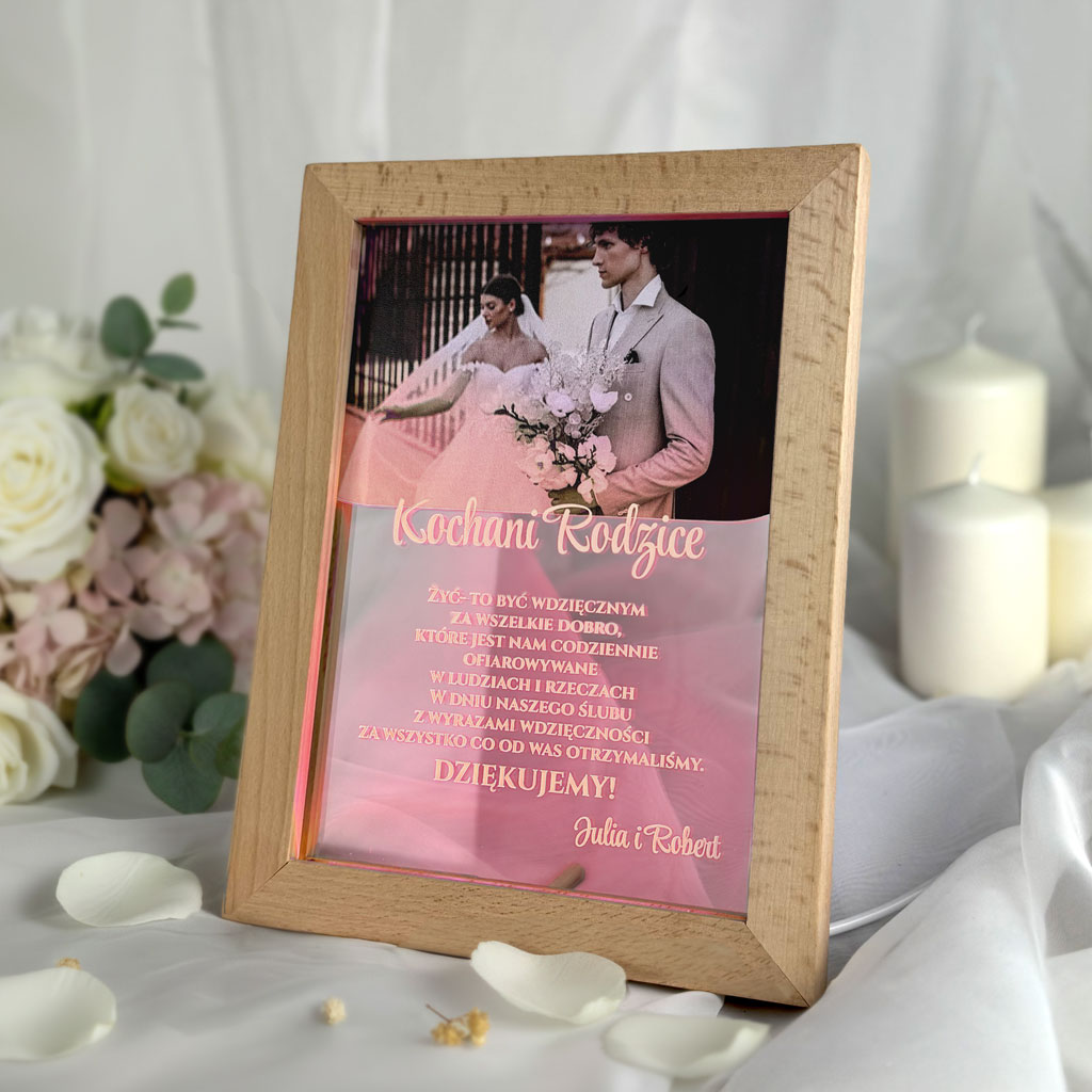 Podświetlane podziękowania dla Rodziców