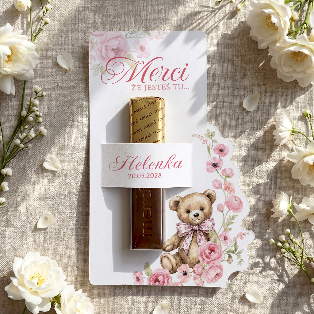 Podziękowania MERCI na chrzest - Mia