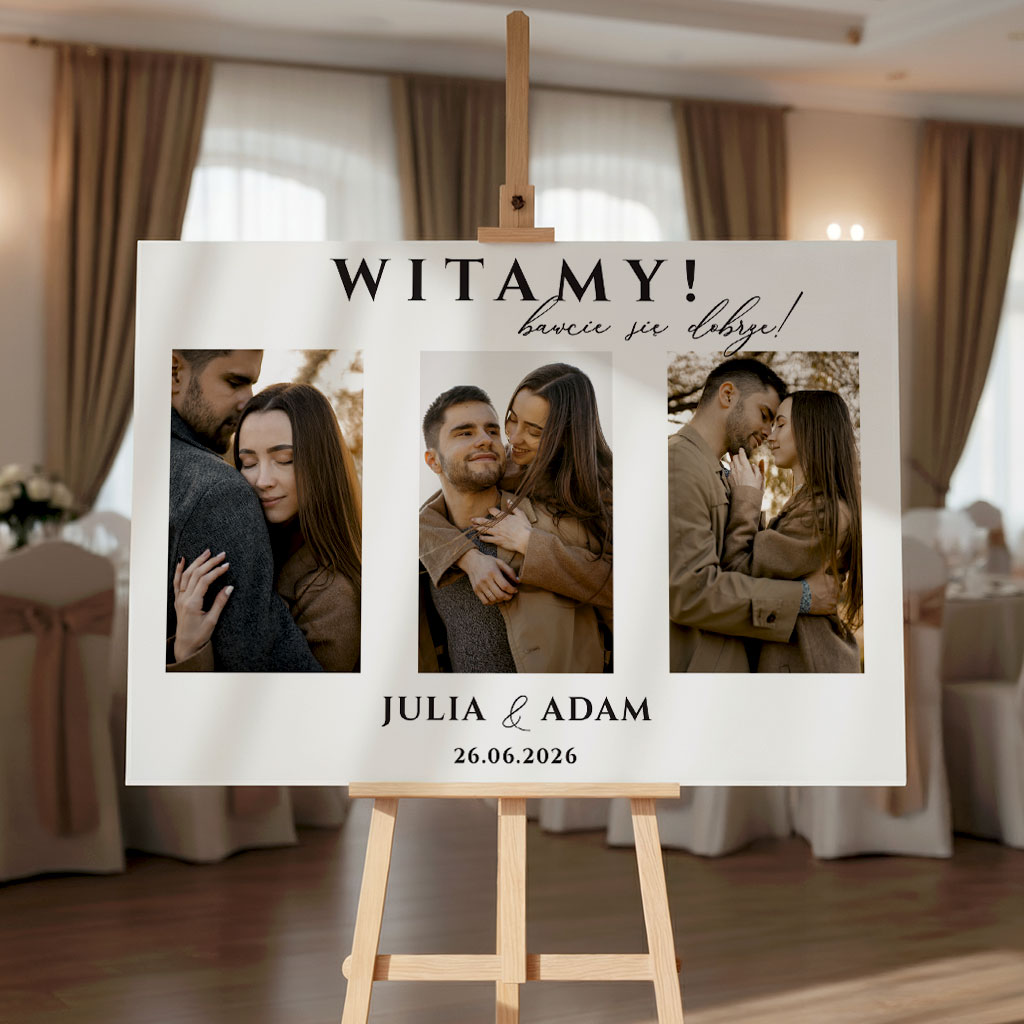 Tablica powitalna 50x70cm POZIOM - ze zdjęciem