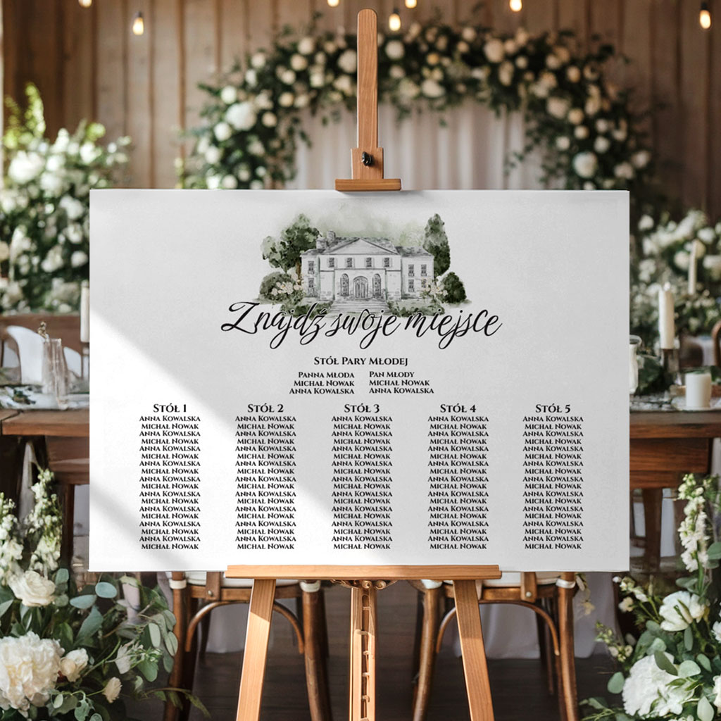 Tablica z usadzeniem gości 50x70cm POZIOM - Eliza
