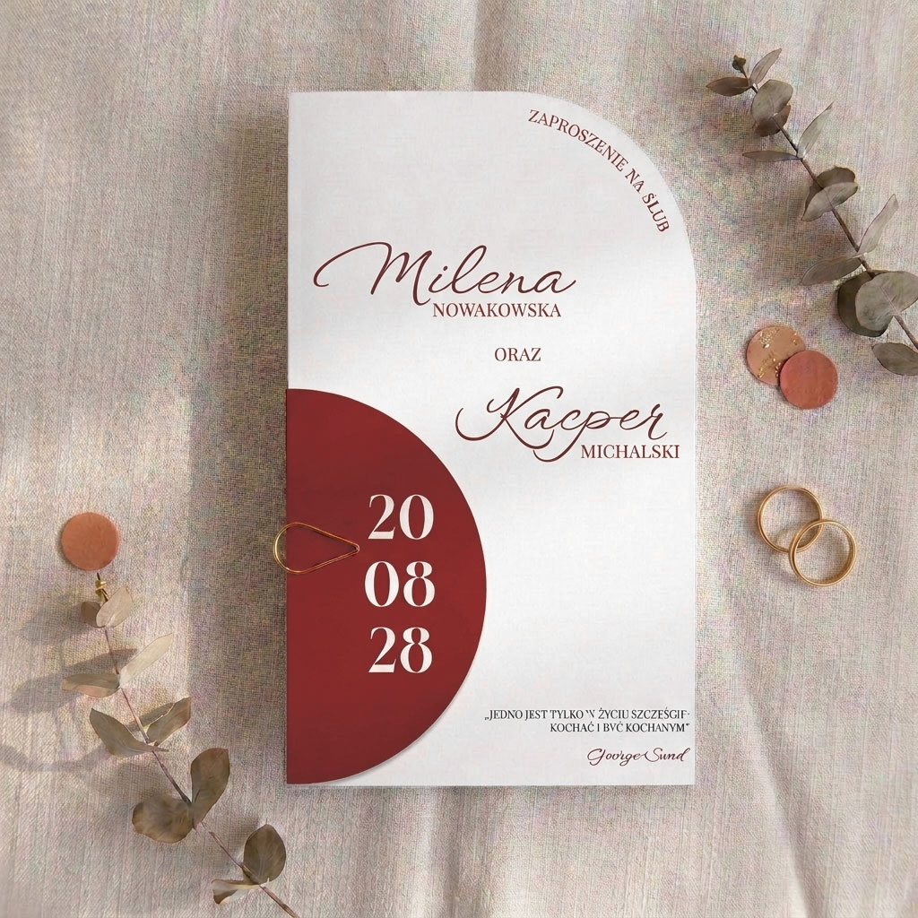 Zaproszenia ślubne z okładką serce  - Karla