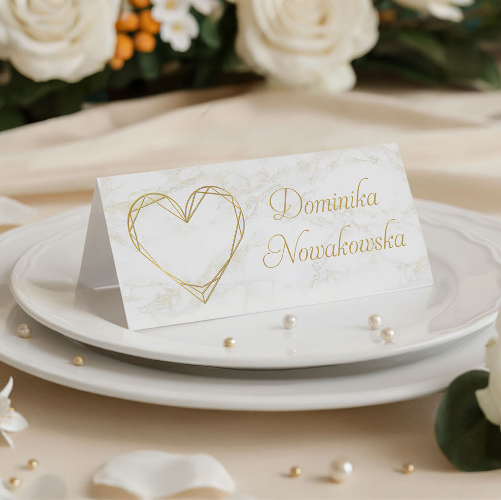 Winietki na stół - Marmurkowa