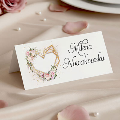 Winietki ślubne na stół