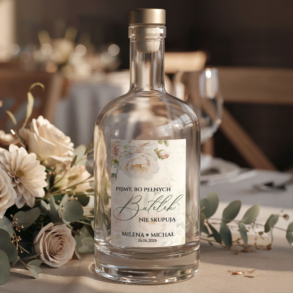 Naklejki na butelki weselne 8szt - Diana