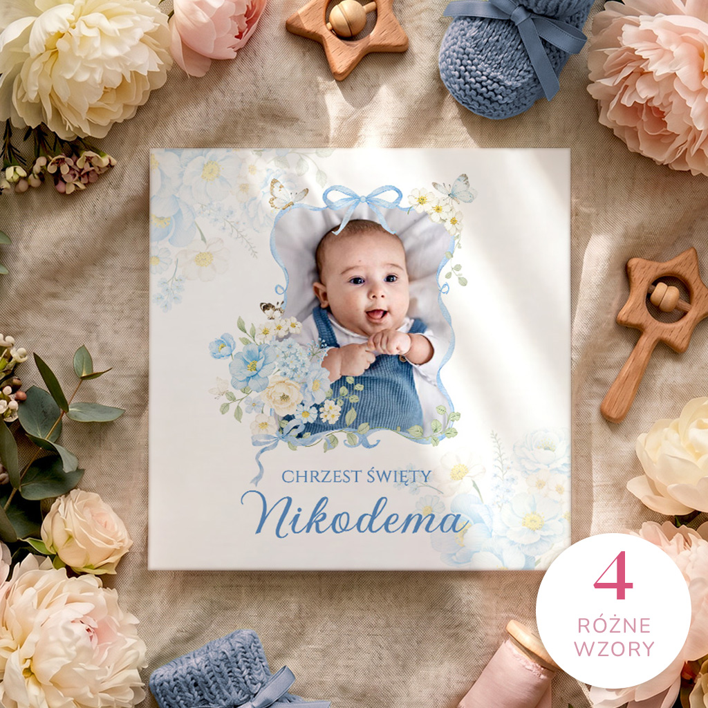 Zaproszenia na chrzest ze zdjęciem - Waleria