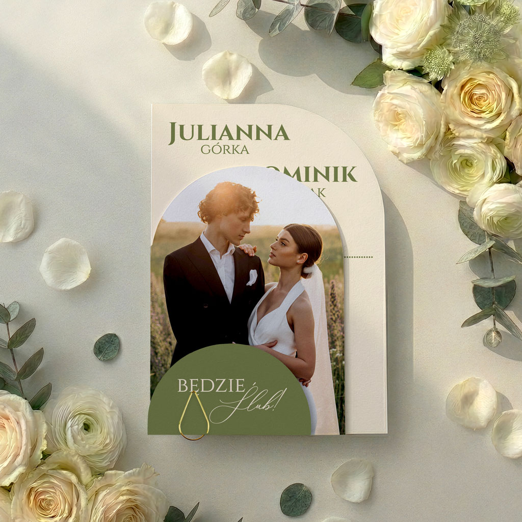 Zaproszenia ślubne zaokrąglone - Ariela