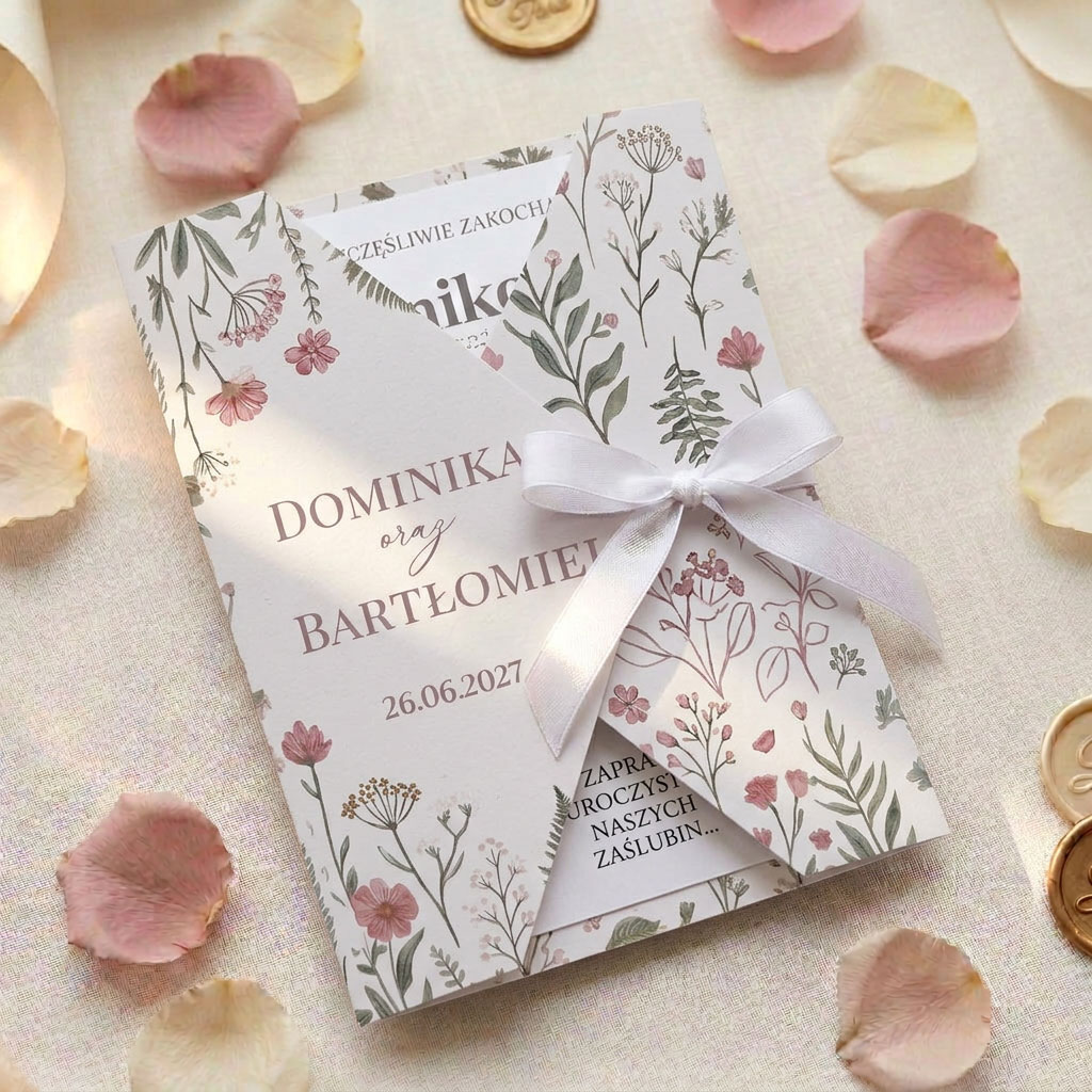 Zaproszenia ślubne B6 składane - Rita