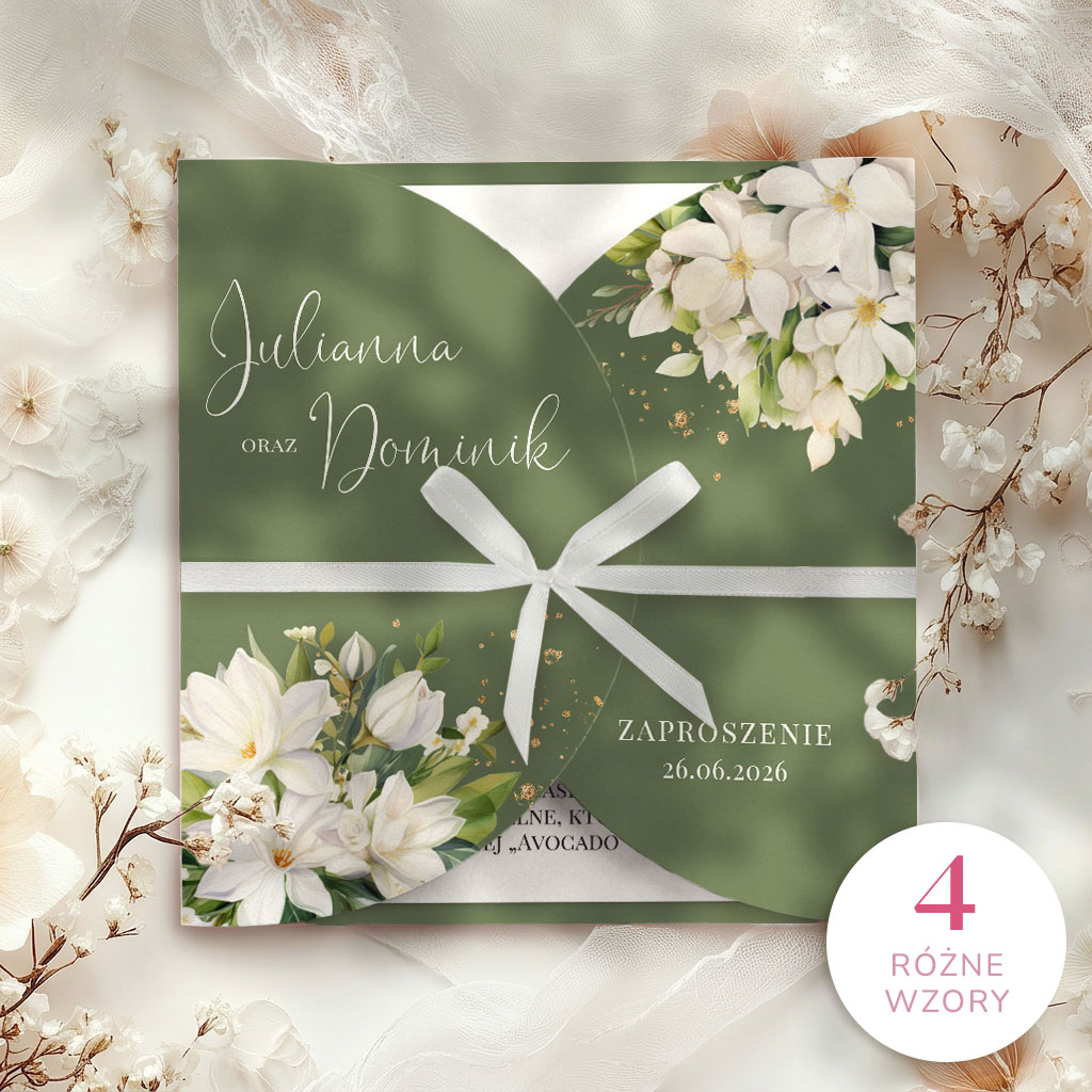 Zaproszenia ślubne składane - Sybila