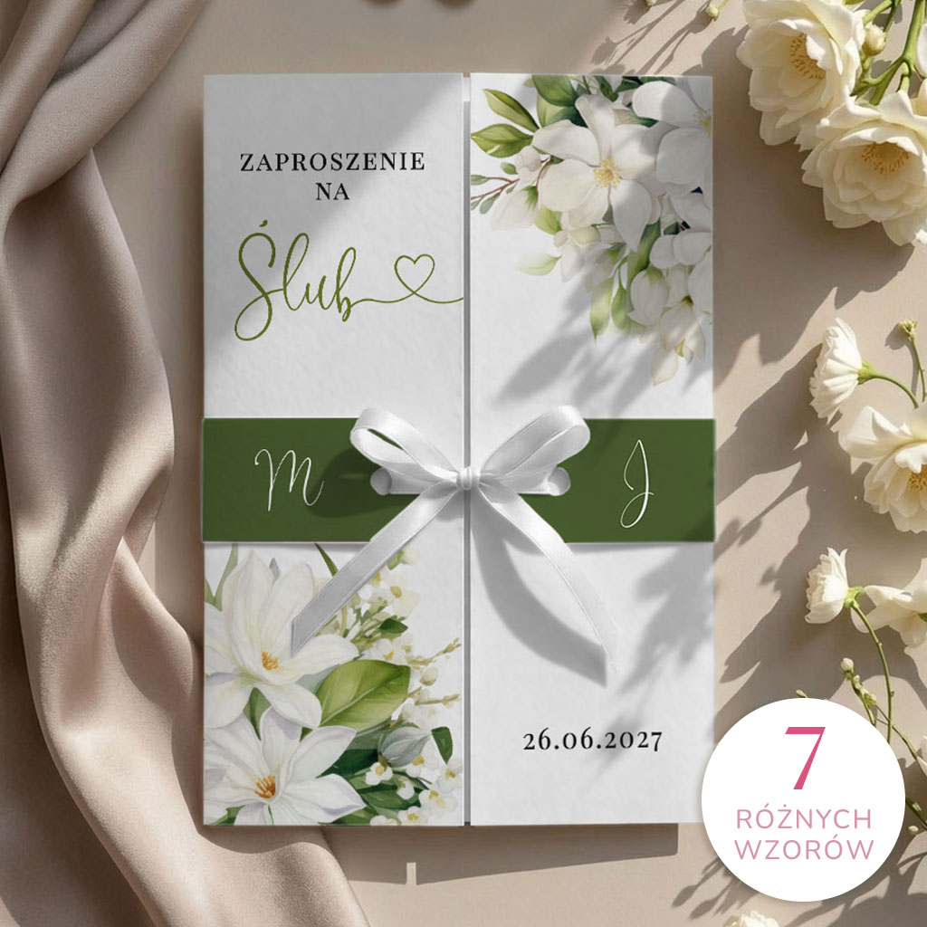 Zaproszenia ślubne brama z opaską - Marcela