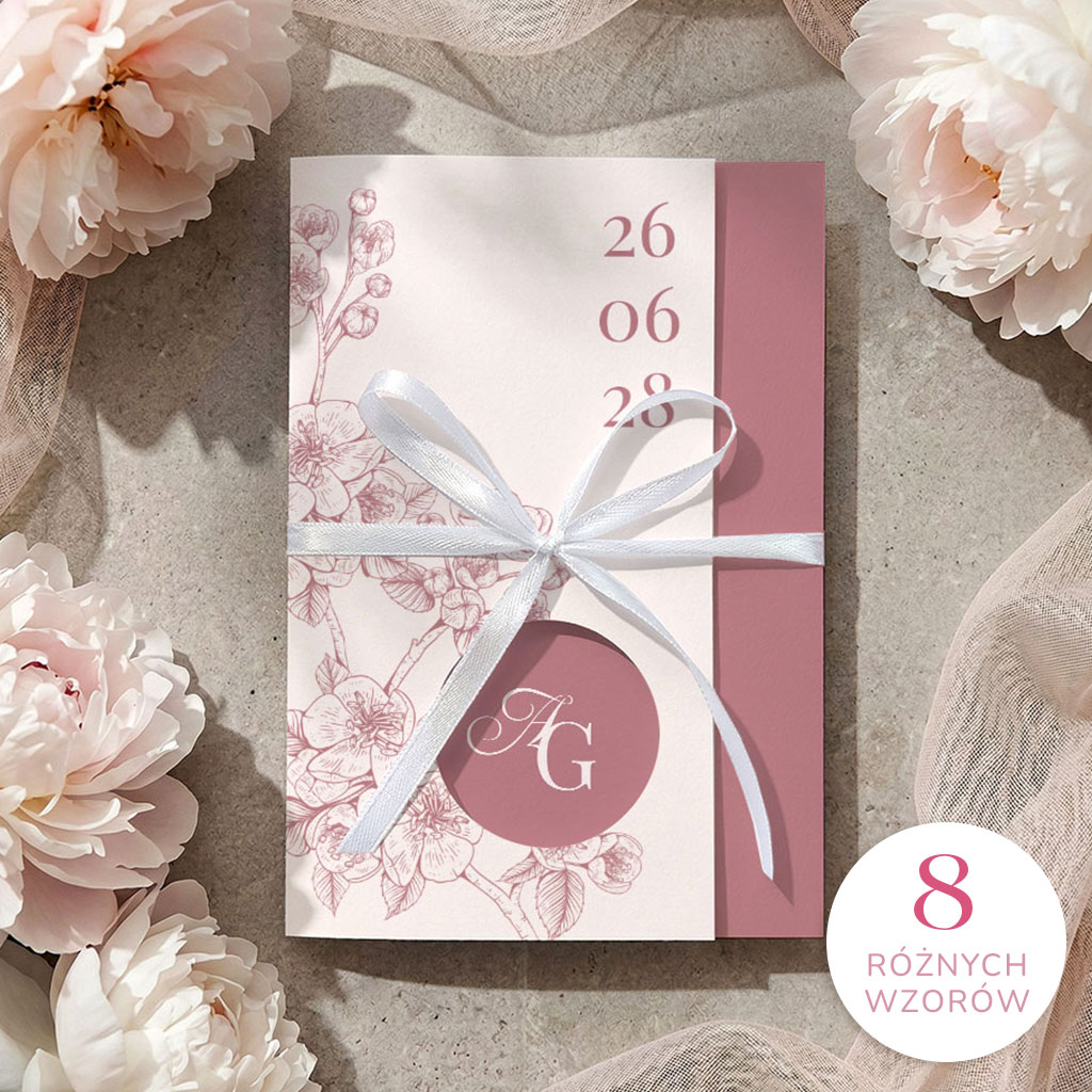 Zaproszenia ślubne z inicjałami - Sabrina
