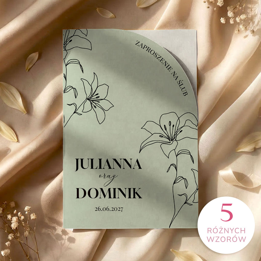 Zaproszenia ślubne łuk - Greta