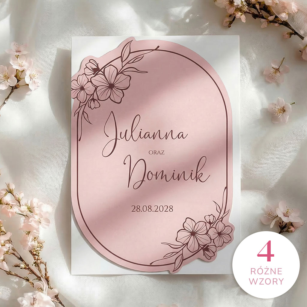 Zaproszenia ślubne składane - Tina