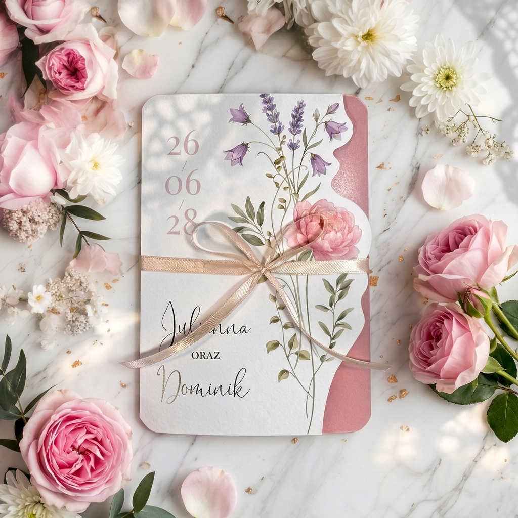 Zaproszenia ślubne ozdobne wycięcie - Fiorella