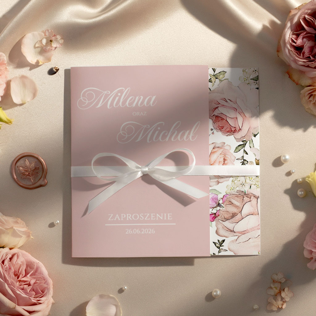 Zaproszenia ślubne składane - Wera