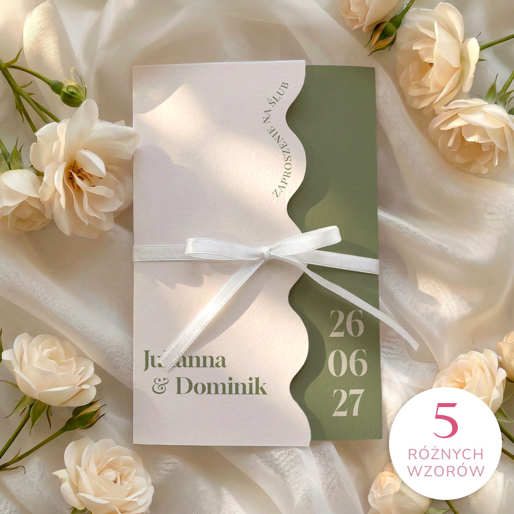 Zaproszenia ślubne falowane - Larysa