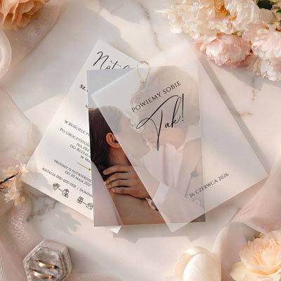 Zaproszenia ślubne z kalką