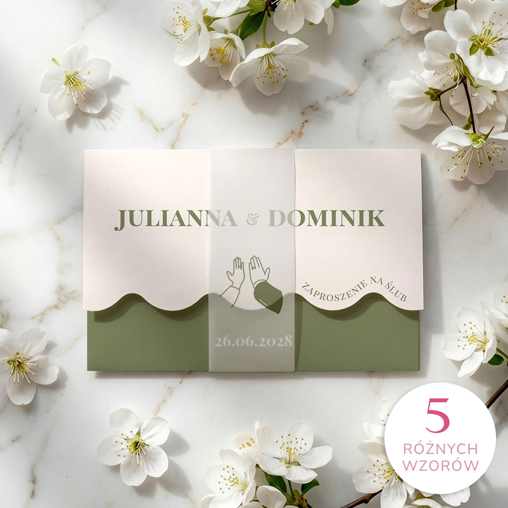 Zaproszenia ślubne falowane - Petra