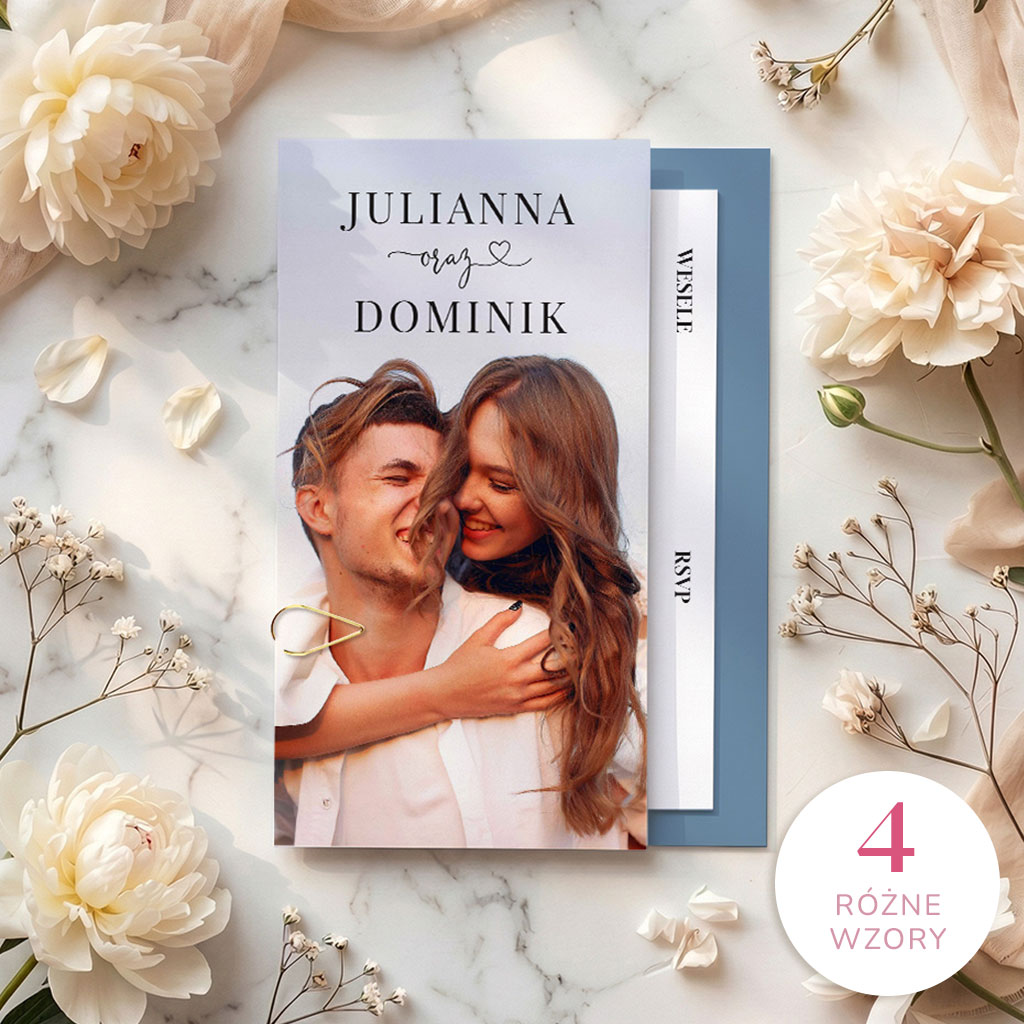 Zaproszenia ślubne ze zdjęciem - Paola2