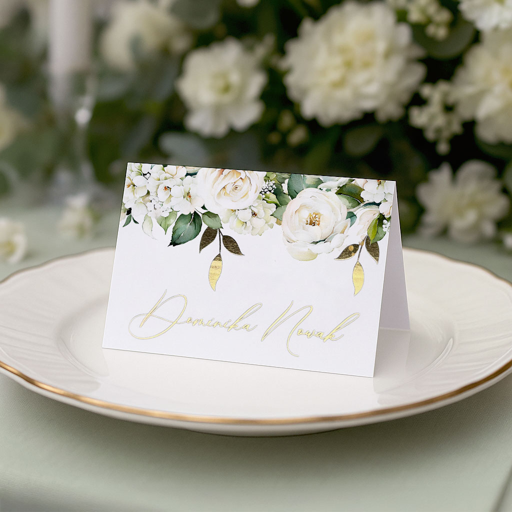 Złocone winietki na stół - Elza2