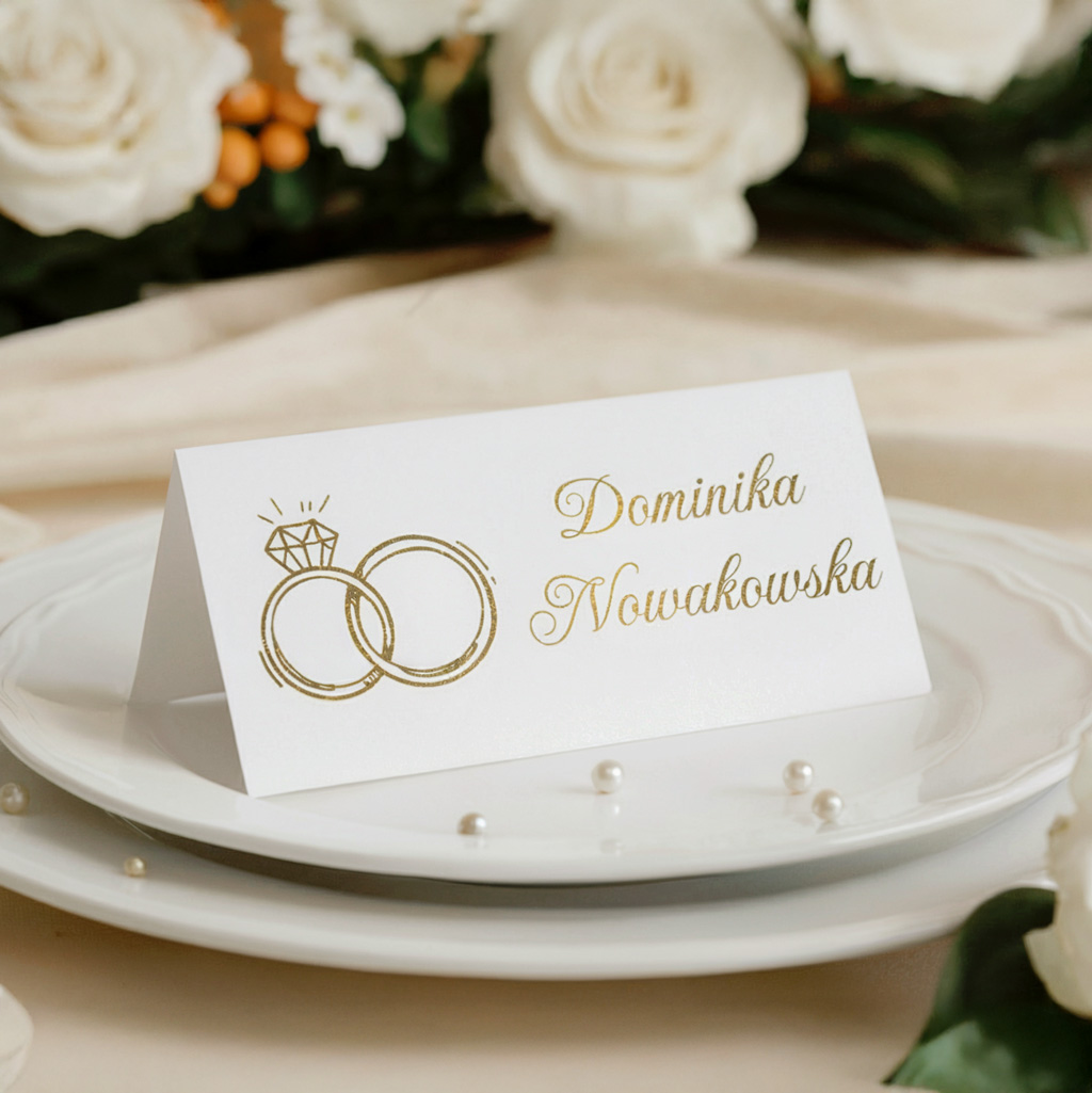 Złocone winietki na stół - Ofelia