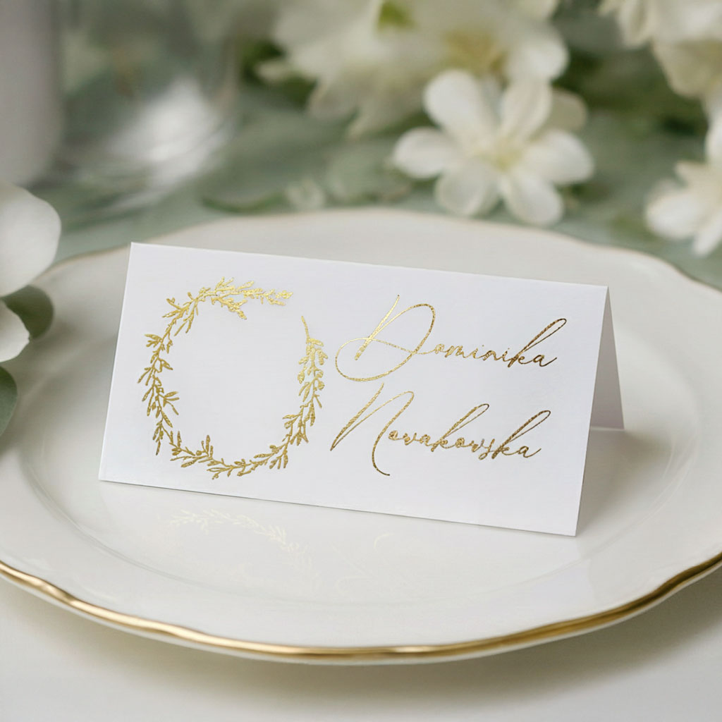 Złocone winietki na stół - Ofelia2