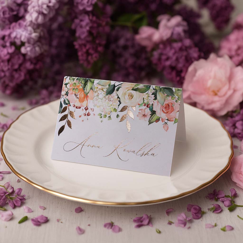 Złocone winietki na stół - Elza6