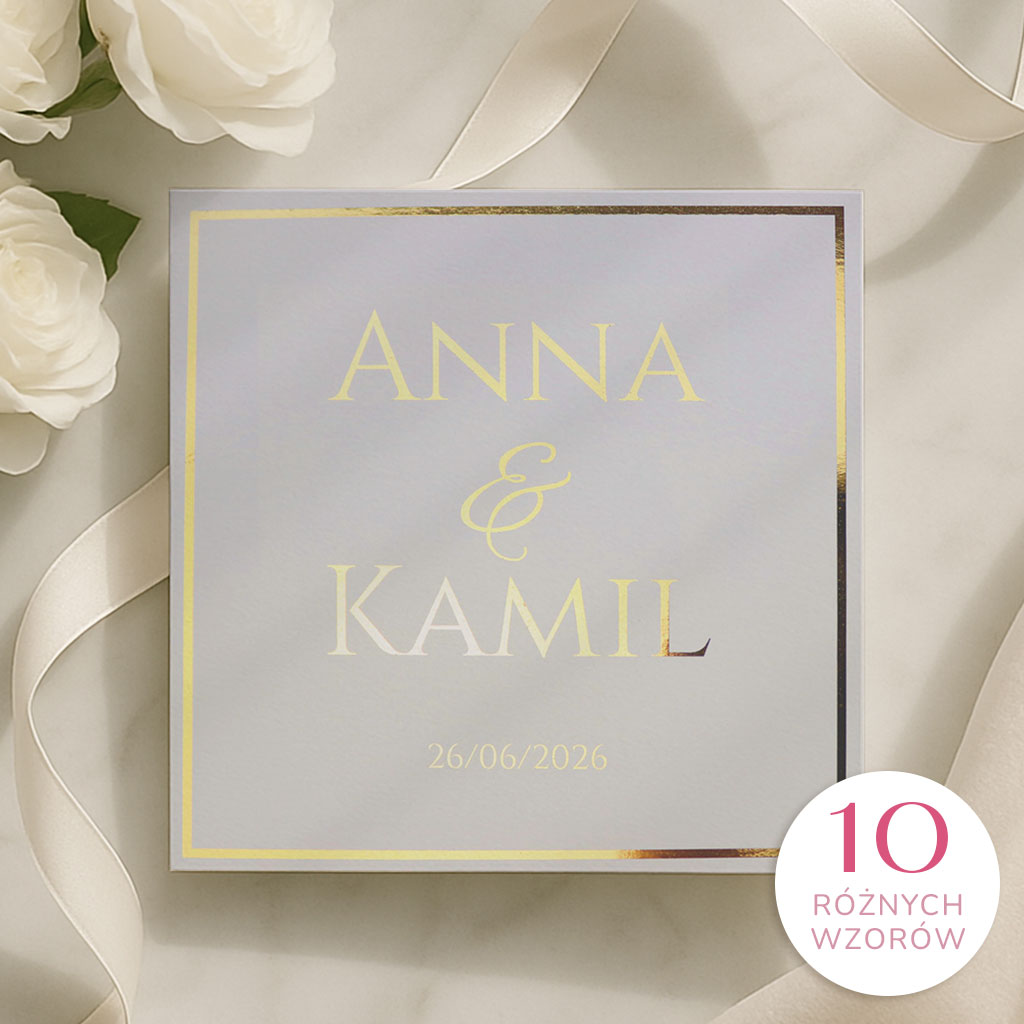 Złocone zaproszenia Ślubne - Ofelia