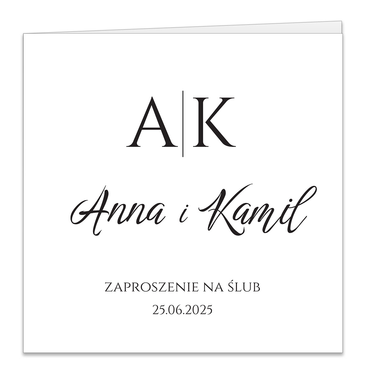 Złocone zaproszenia ślubne Ofelia