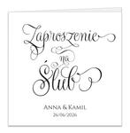 Złocone zaproszenia ślubne Ofelia