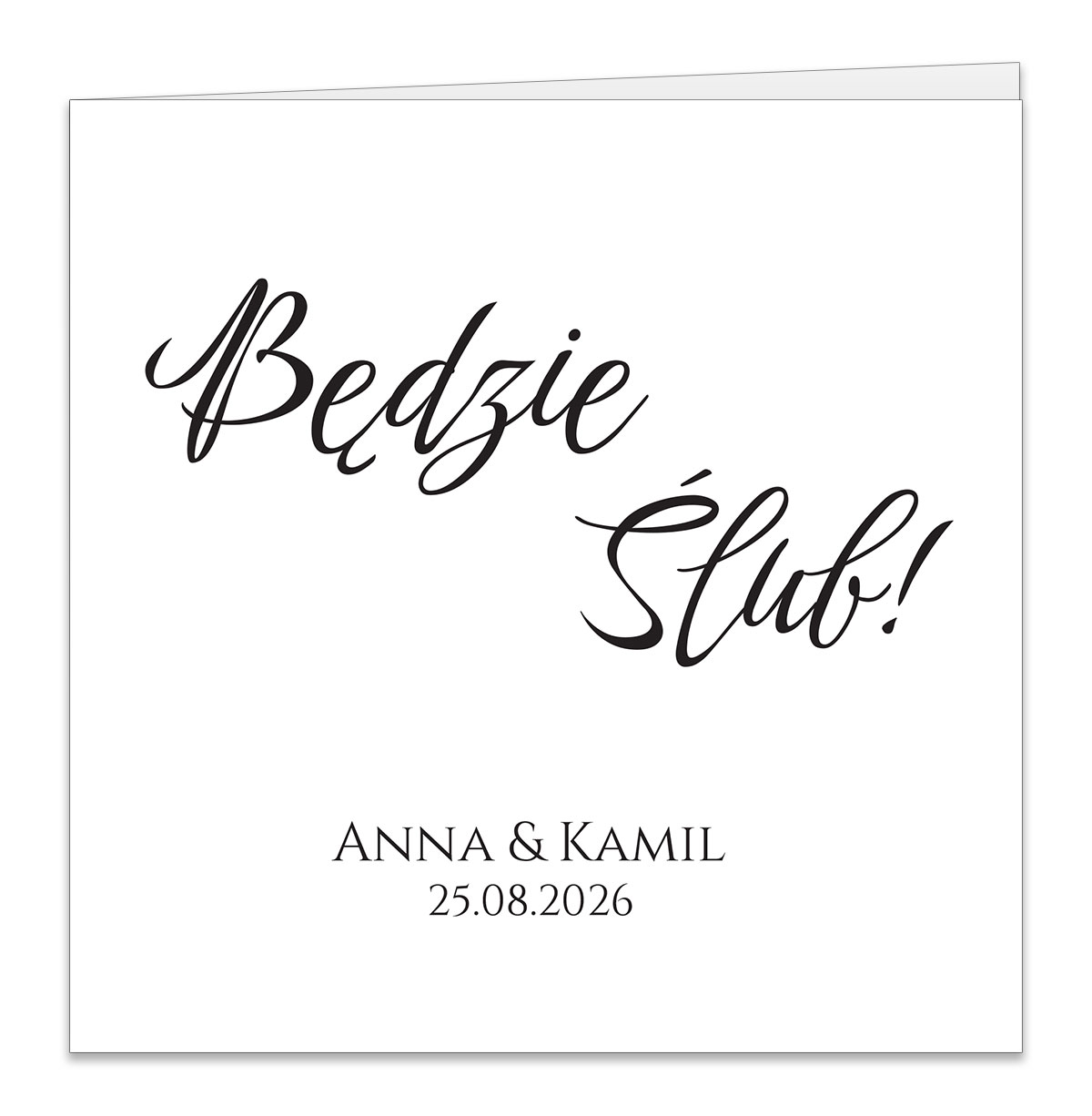 Złocone zaproszenia ślubne Ofelia