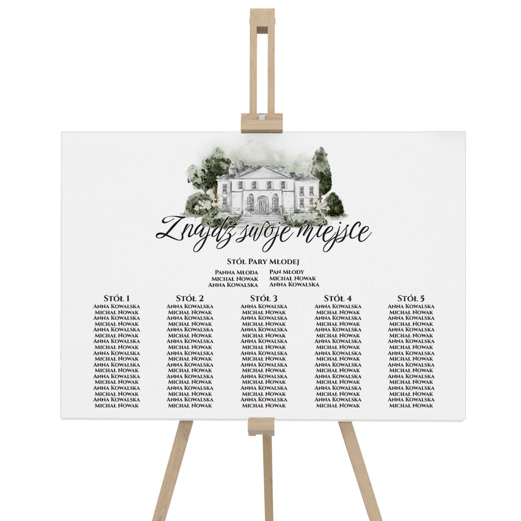 Tablica z usadzeniem gości 50x70cm POZIOM - Eliza