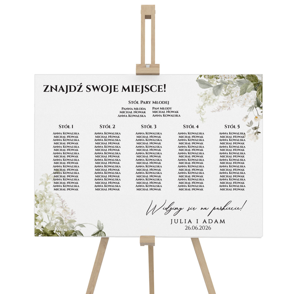 Tablica z usadzeniem gości 50x70cm POZIOM - Eliza