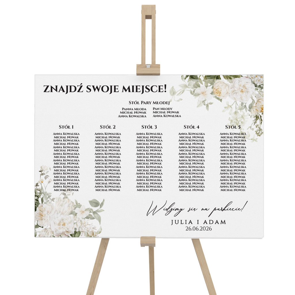 Tablica z usadzeniem gości 50x70cm POZIOM - Eliza