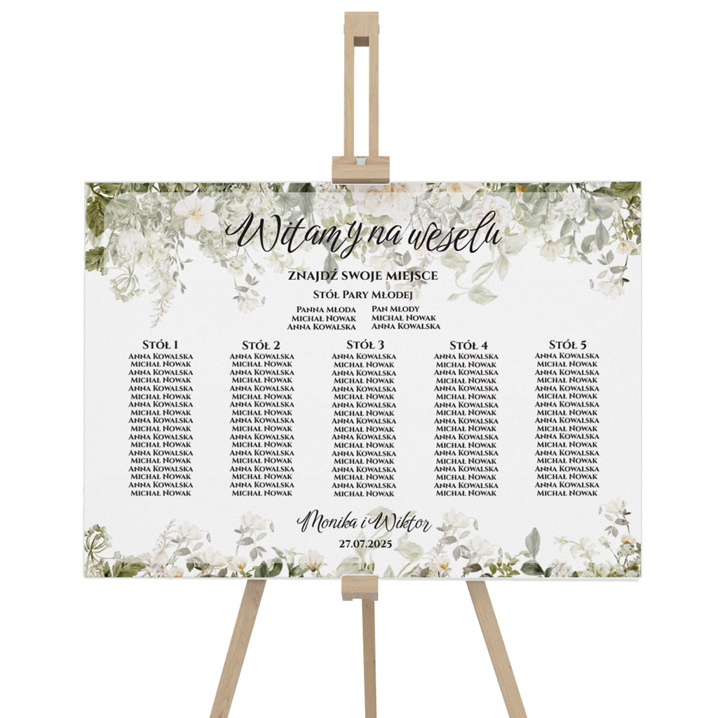 Tablica z usadzeniem gości 50x70cm POZIOM - Eliza